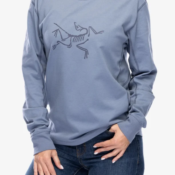 Bluza cu maneca lunga femei Arcteryx Archaeopteryx Logo LS - stratus/dk stratus