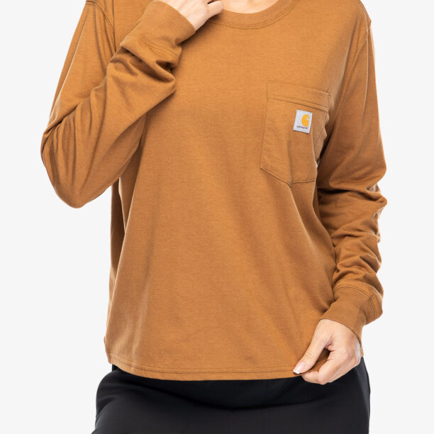 Bluza cu maneca lunga femei Cartartt Lightweight L/S Pocket T-Shirt - carhartt brown