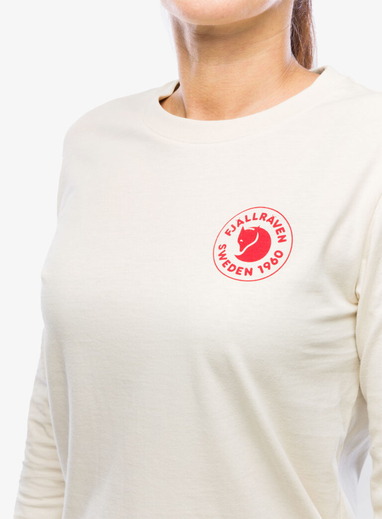 Original Bluza cu maneca lunga femei Fjallraven 1960 Logo T-shirt L/S W - chalk white