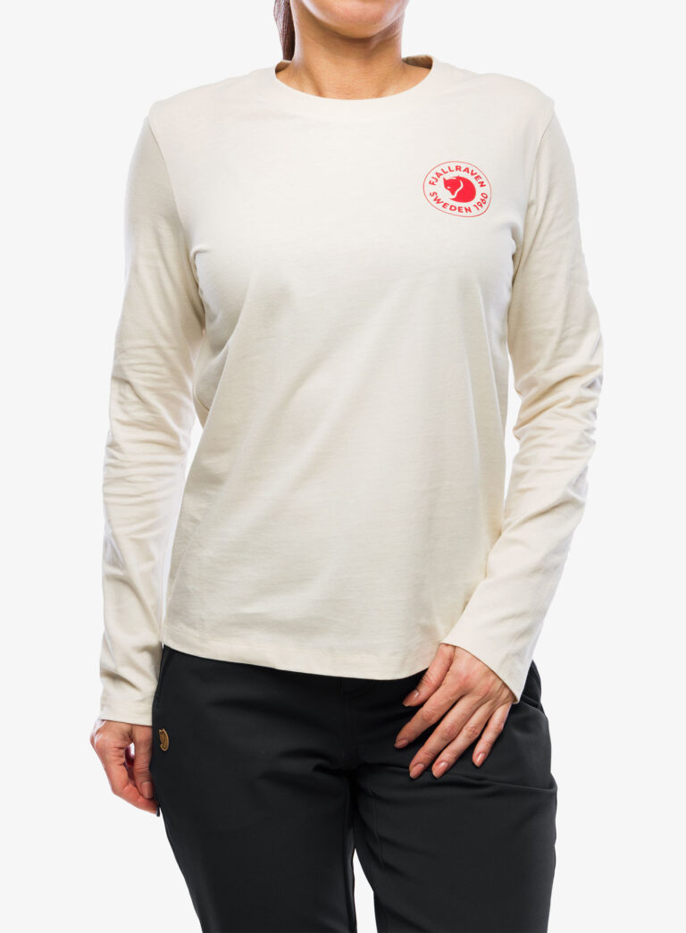 Bluza cu maneca lunga femei Fjallraven 1960 Logo T-shirt L/S W - chalk white