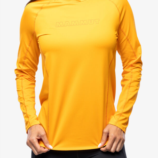 Original Bluza cu maneca lunga femei Mammut Selun FL Longsleeve Logo - tangerine