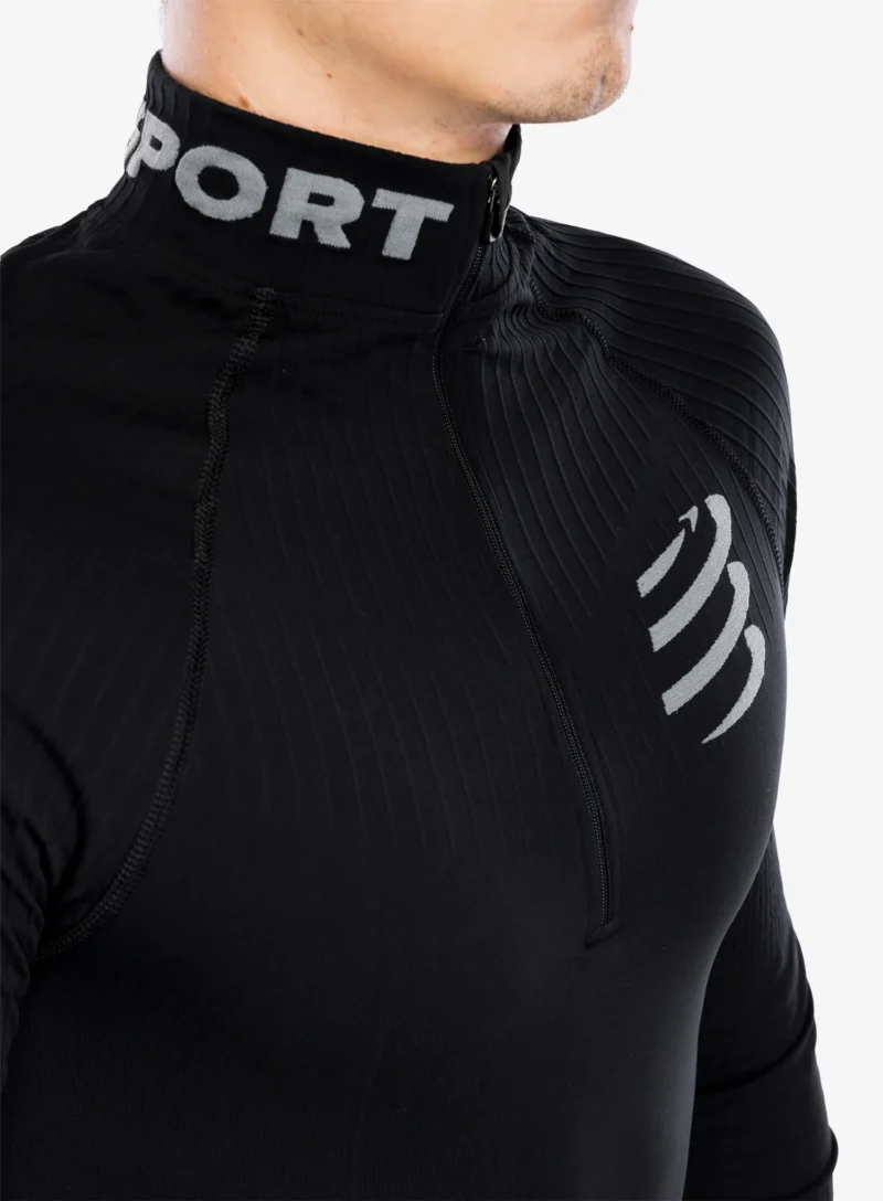 Original Bluza de corp Compressport 3D Thermo HZ LS Top - black