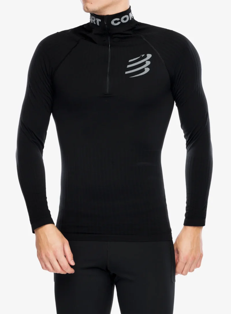 Bluza de corp Compressport 3D Thermo HZ LS Top - black