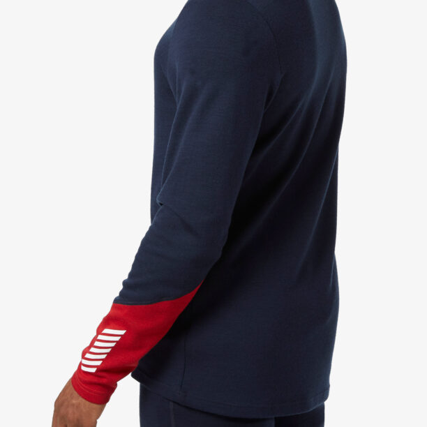 Bluza de corp Helly Hansen LIFA Merino Midweight Crew - navy/cobalt preţ