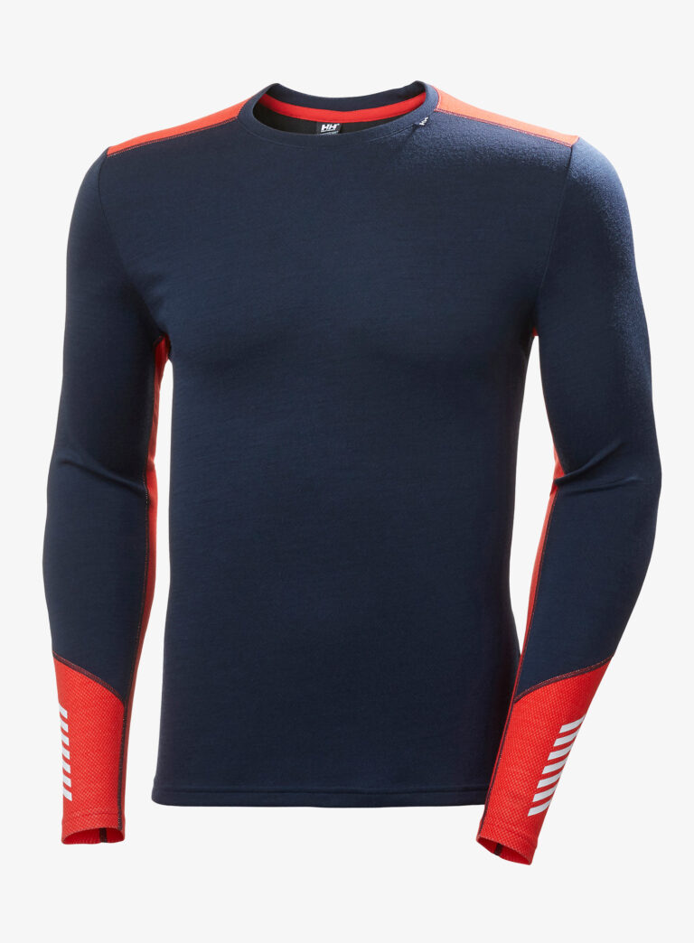 Original Bluza de corp Helly Hansen LIFA Merino Midweight Crew - navy/cobalt