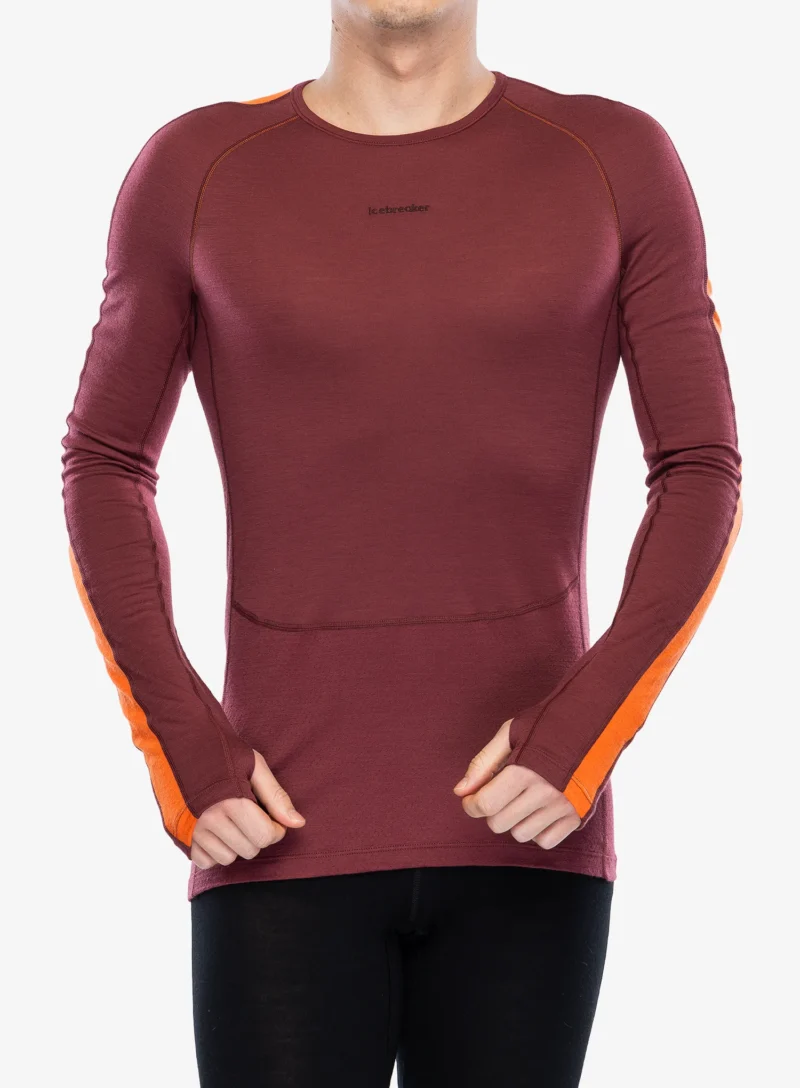 Bluza de corp Icebreaker 200 ZoneKnit LS Crewe - port/blaze/cb