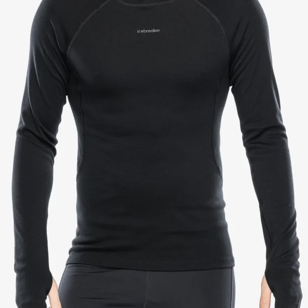 Bluza de corp Icebreaker 300 Merino Fine Polar LS Roll Neck - black