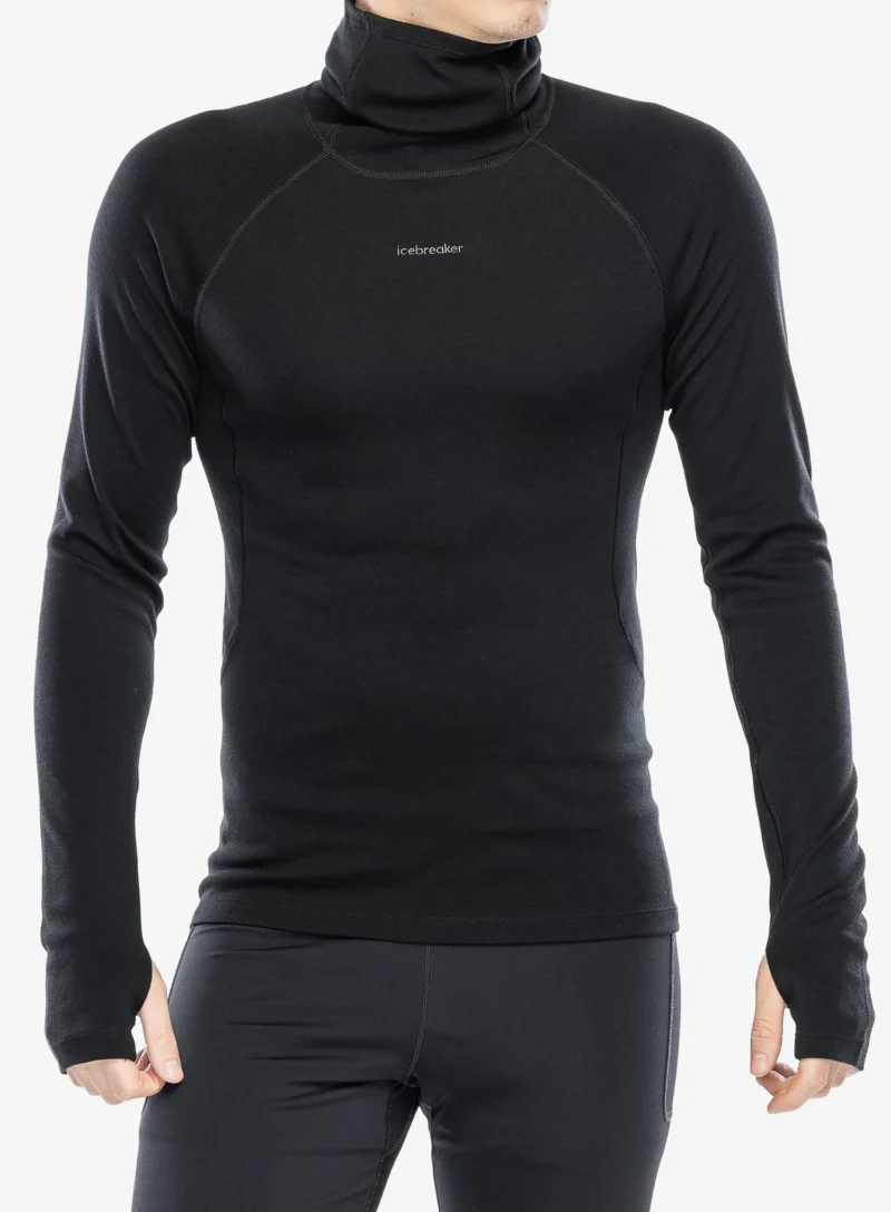 Bluza de corp Icebreaker 300 Merino Fine Polar LS Roll Neck - black