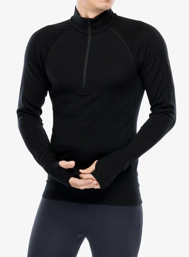 Bluza de corp Icebreaker 300 MerinoFine Polar LS Half Zip - black