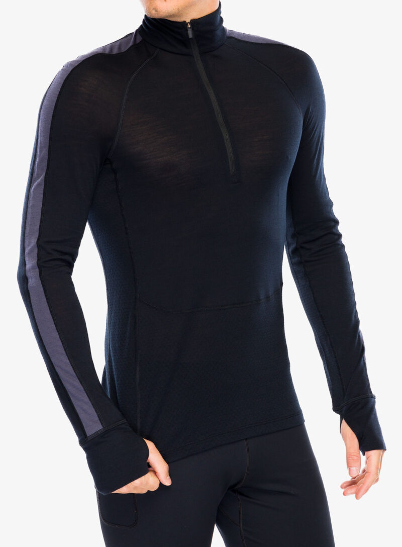 Cumpăra Bluza de corp Icebreaker Merino 125 ZoneKnit LS Half Zip - black/graphite/cb