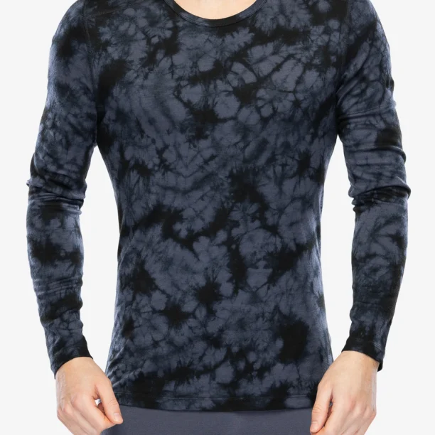 Bluza de corp Icebreaker Merino 200 Oasis LS Crewe Cloud Dye - graphite/black/cd