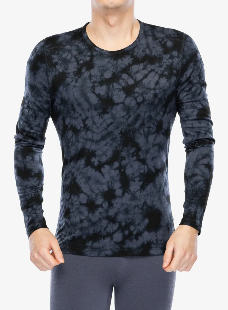 Bluza de corp Icebreaker Merino 200 Oasis LS Crewe Cloud Dye - graphite/black/cd