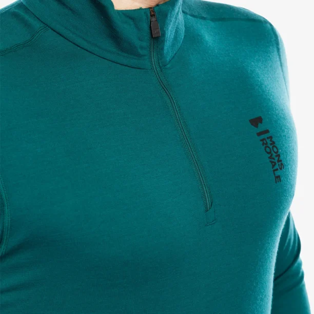 Original Bluza de corp Mons Royale Cascade 1/4 Zip - evergreen