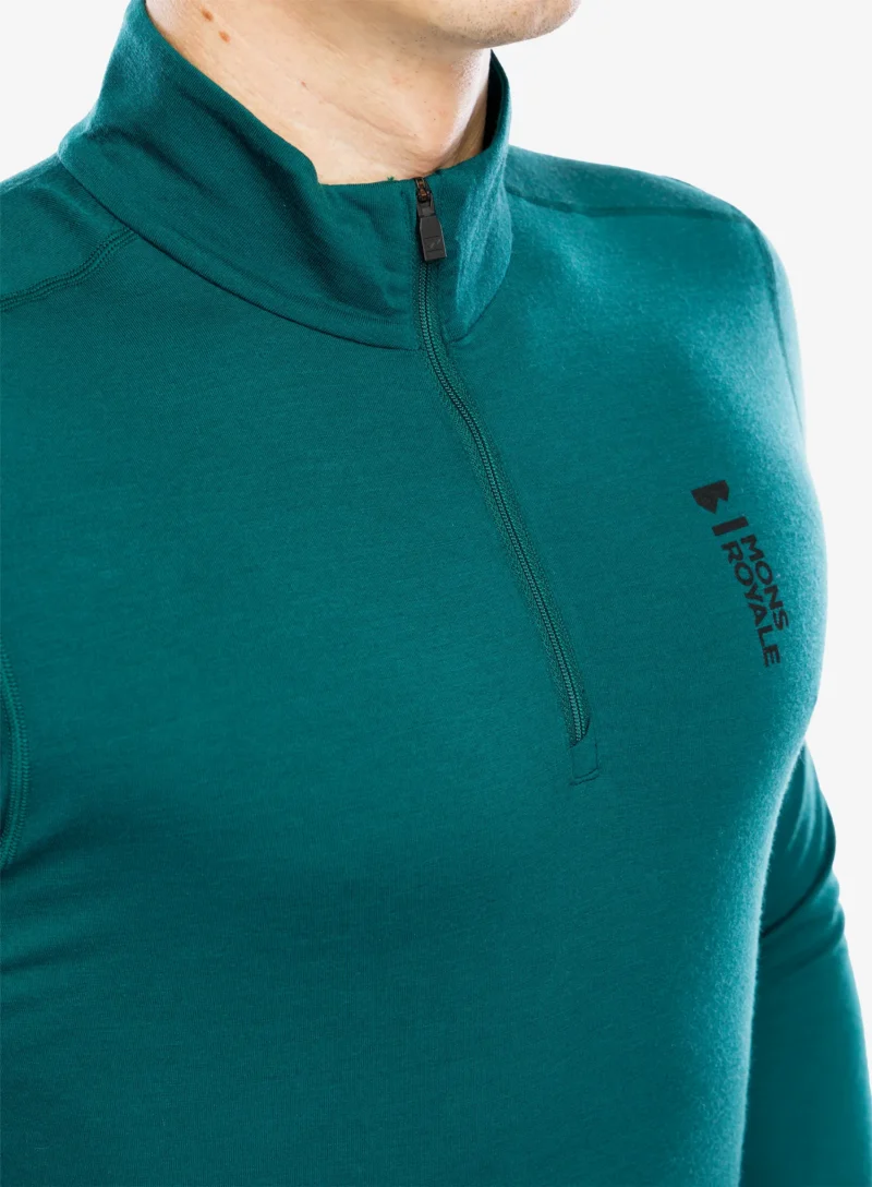 Original Bluza de corp Mons Royale Cascade 1/4 Zip - evergreen