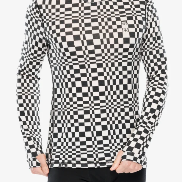 Bluza de corp Mons Royale Cascade Merino Flex 200 LS - checkers