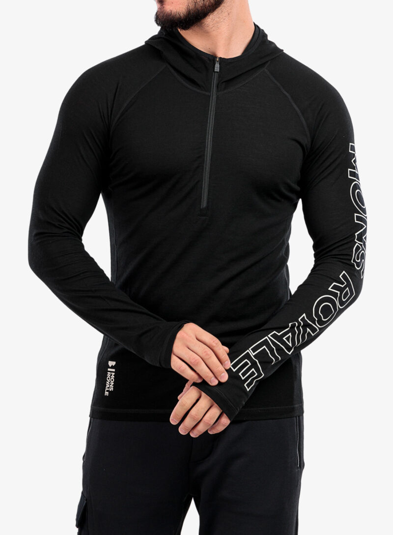 Original Bluza de corp Mons Royale Temple Tech Hood - black