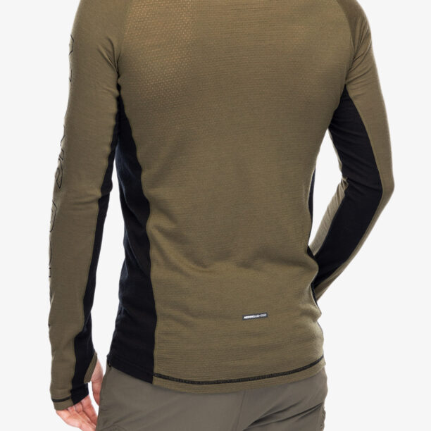 Bluza de corp Mons Royale Temple Tech LS - dark olive/black preţ