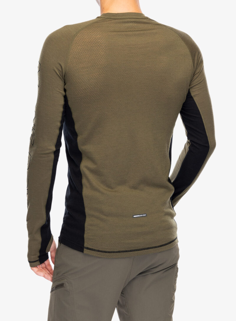 Bluza de corp Mons Royale Temple Tech LS - dark olive/black preţ