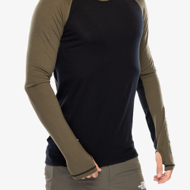 Bluza de corp Mons Royale Temple Tech LS - dark olive/black