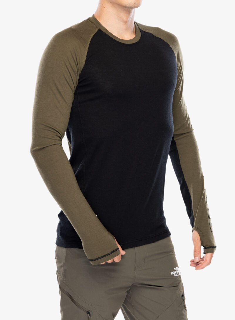 Bluza de corp Mons Royale Temple Tech LS - dark olive/black