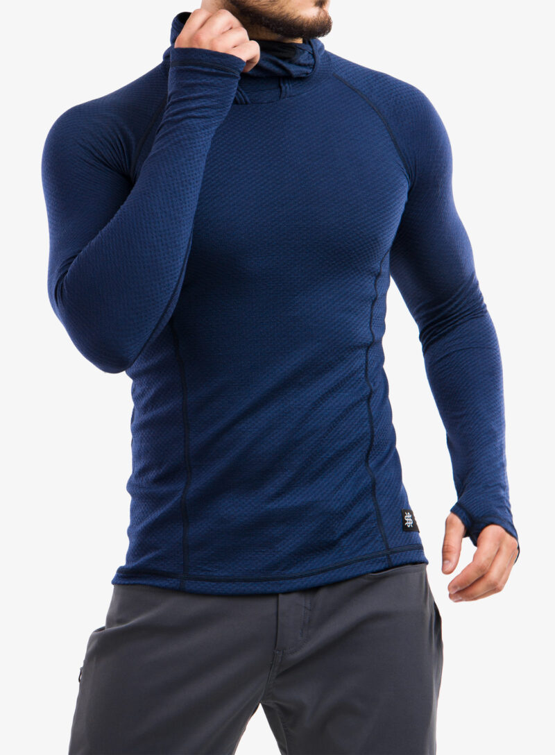 Cumpăra Bluza de corp Sensor Merino DF Tee L/S Hooded - deep blue