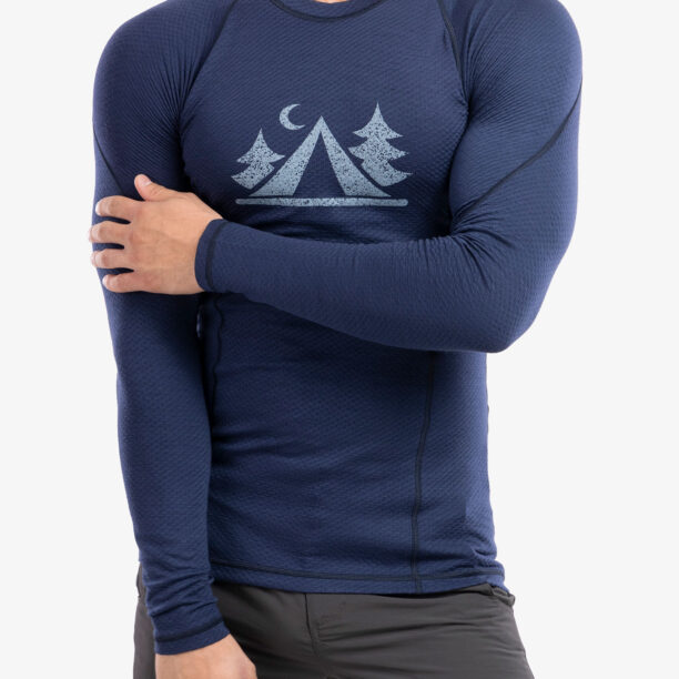 Original Bluza de corp Sensor Merino DF Tee L/S - deep blue camp