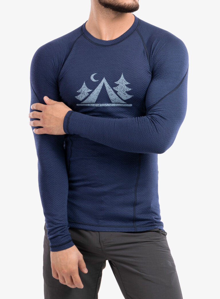 Original Bluza de corp Sensor Merino DF Tee L/S - deep blue camp