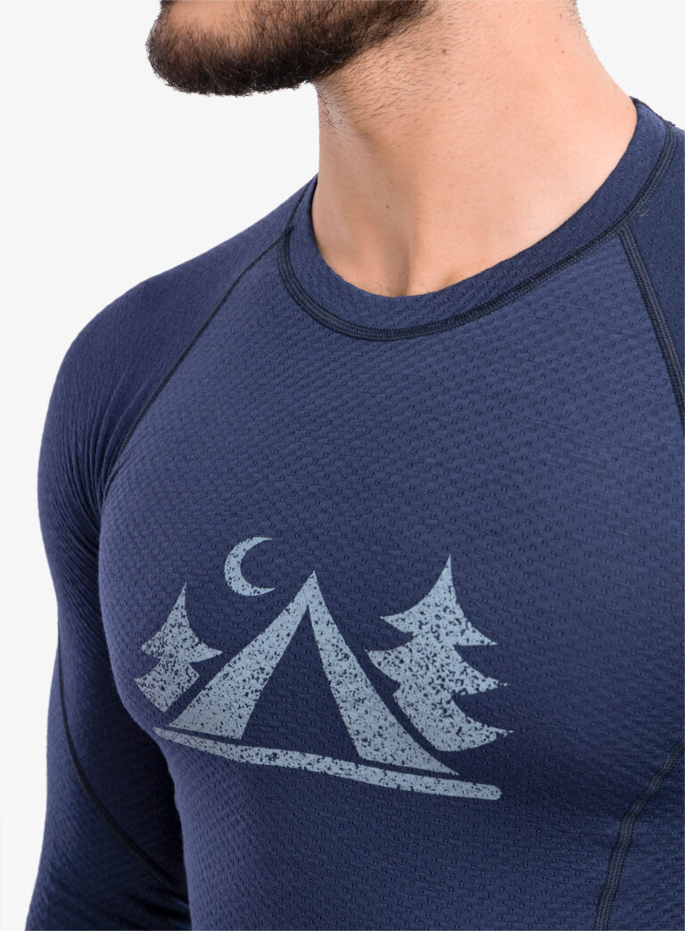 Bluza de corp Sensor Merino DF Tee L/S - deep blue camp - imagine 6