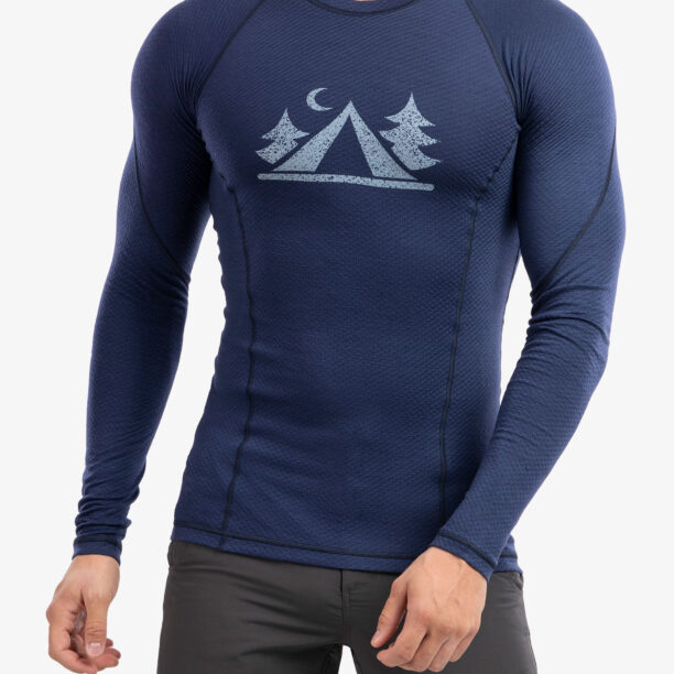 Bluza de corp Sensor Merino DF Tee L/S - deep blue camp