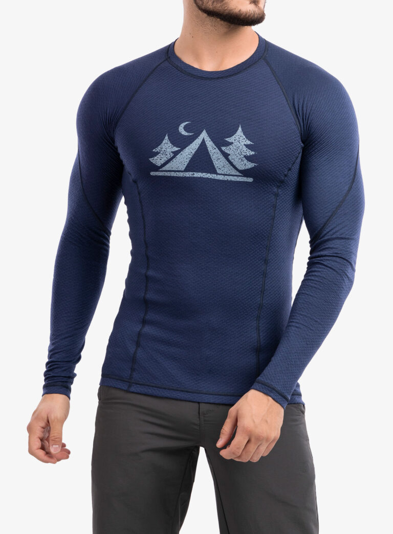 Bluza de corp Sensor Merino DF Tee L/S - deep blue camp