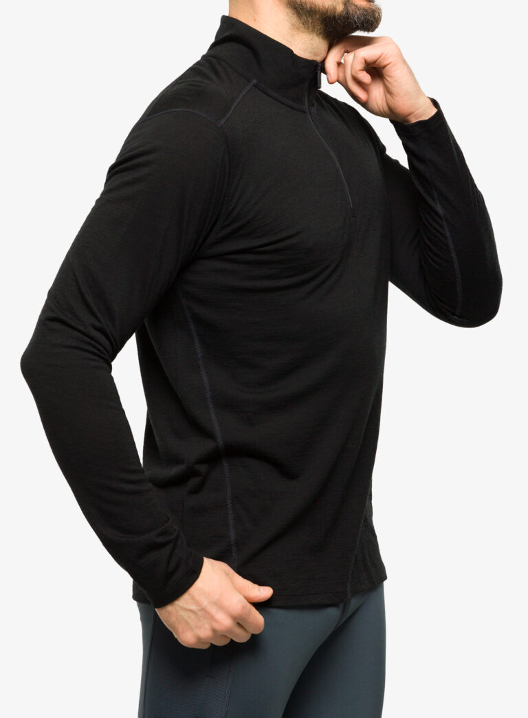 Original Bluza de corp Smartwool Classic Merino Base Layer 1/4 Zip Boxed - black