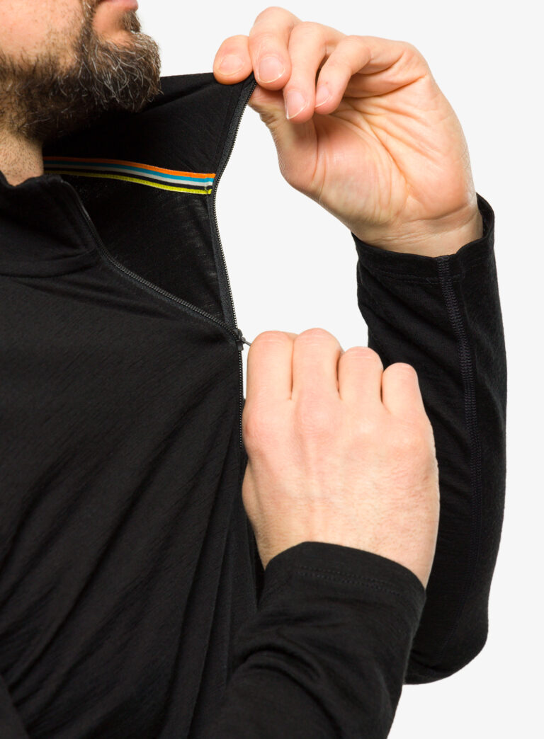 Bluza de corp Smartwool Classic Merino Base Layer 1/4 Zip Boxed - black - imagine 6