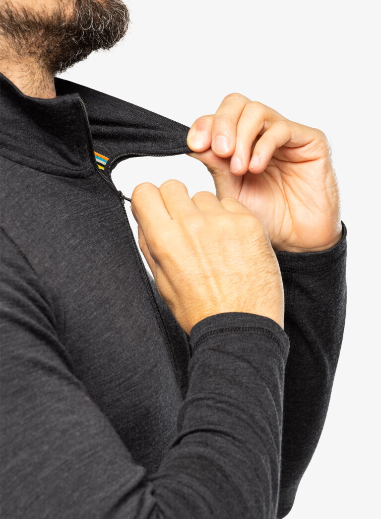 Bluza de corp Smartwool Classic Thermal Merino Base Layer 1/4 Zip Boxed - charcoal heather - imagine 6