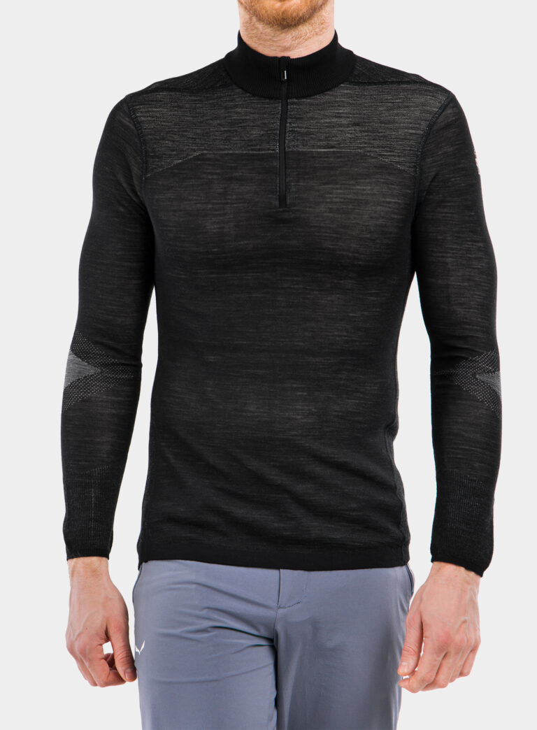 Bluza de corp Smartwool Intraknit Merino 200 1/4 Zip - black/white