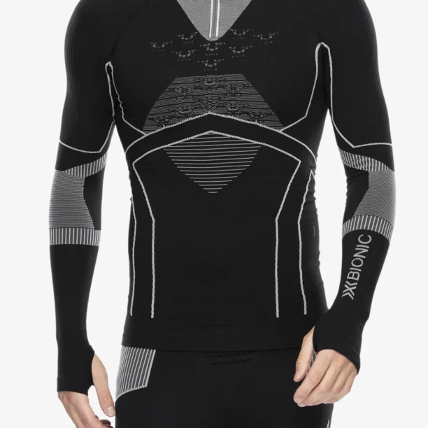 Bluza de corp X-Bionic Energy Accumulator Light Shirt LS 1/2 Zip - x black/light grey