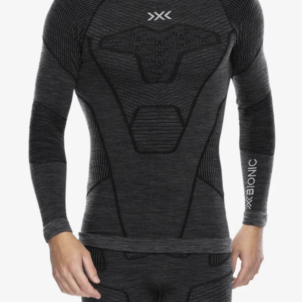 Bluza de corp X-Bionic Symbio Merino Shirt LS - rhino grey