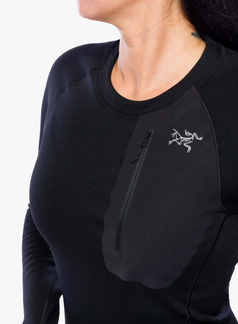 Original Bluza de corp femei Arcteryx Kyanite Baselayer Crew Neck - black