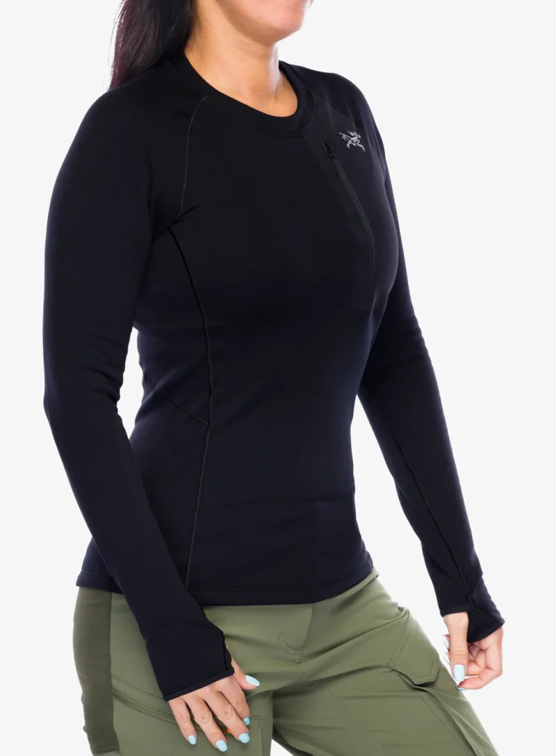 Bluza de corp femei Arcteryx Kyanite Baselayer Crew Neck - black