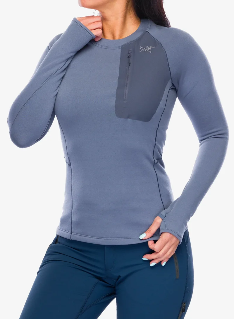 Bluza de corp femei Arcteryx Kyanite Baselayer Crew Neck - stratus