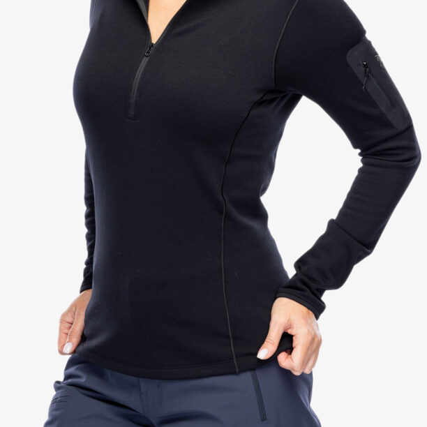 Cumpăra Bluza de corp femei Arcteryx Kyanite Baselayer Zip Neck - black