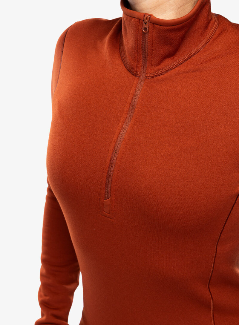 Original Bluza de corp femei Arcteryx Kyanite Baselayer Zip Neck - sequoia/solaris