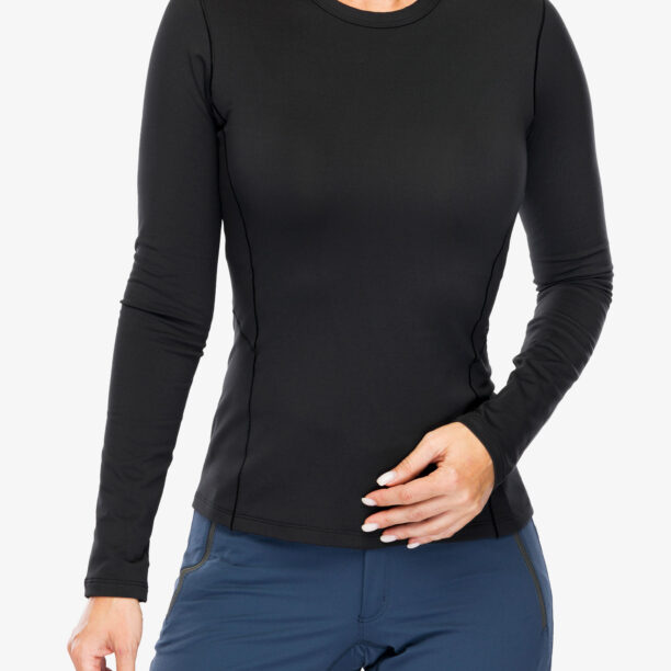 Bluza de corp femei Arcteryx Rho Crew Neck LS - black/black