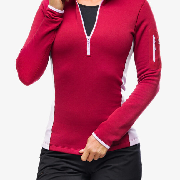 Cumpăra Bluza de corp femei Arcteryx Rho Heavyweight Zip Neck - bordeaux/storm glow