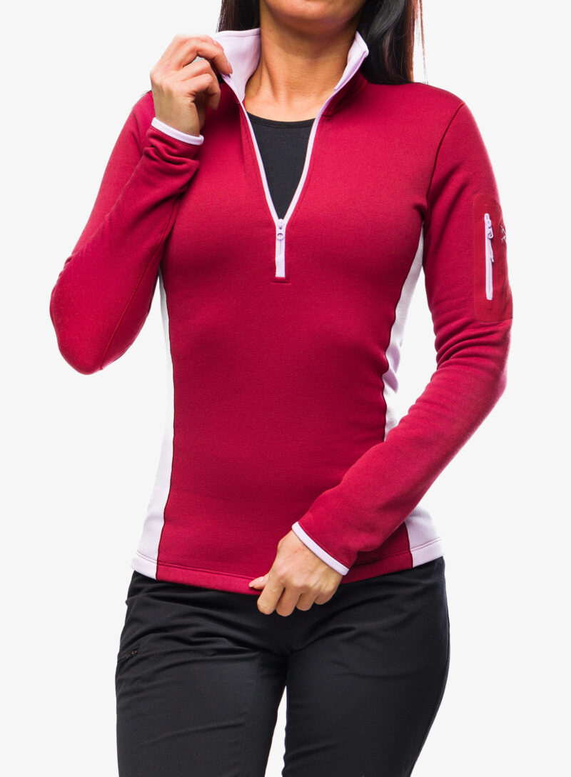 Cumpăra Bluza de corp femei Arcteryx Rho Heavyweight Zip Neck - bordeaux/storm glow