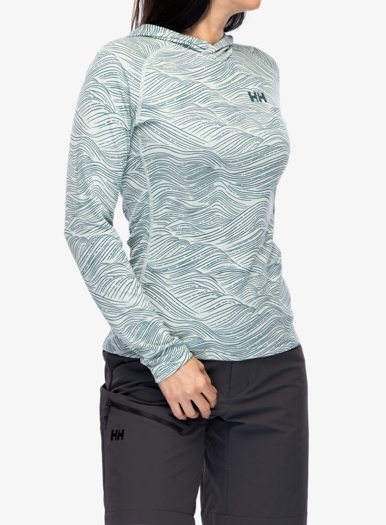 Original Bluza de corp femei Helly Hansen LIFA Active Solen GR Hoodie - green mist wave