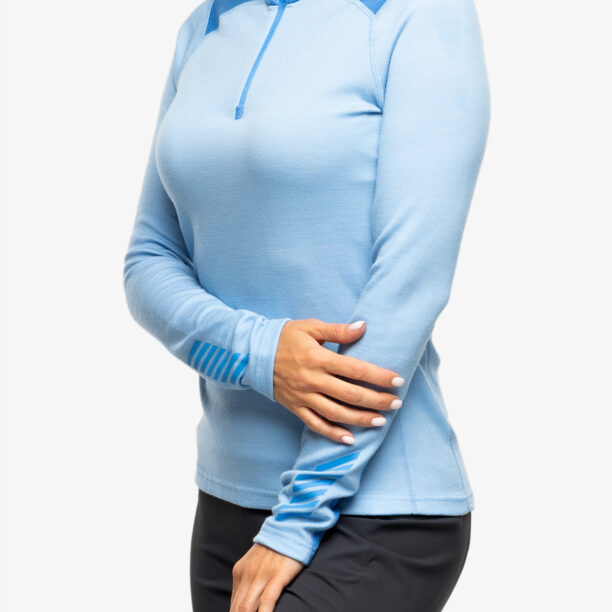 Cumpăra Bluza de corp femei Helly Hansen LIFA Merino Midweight 1/2 Zip - bright blue