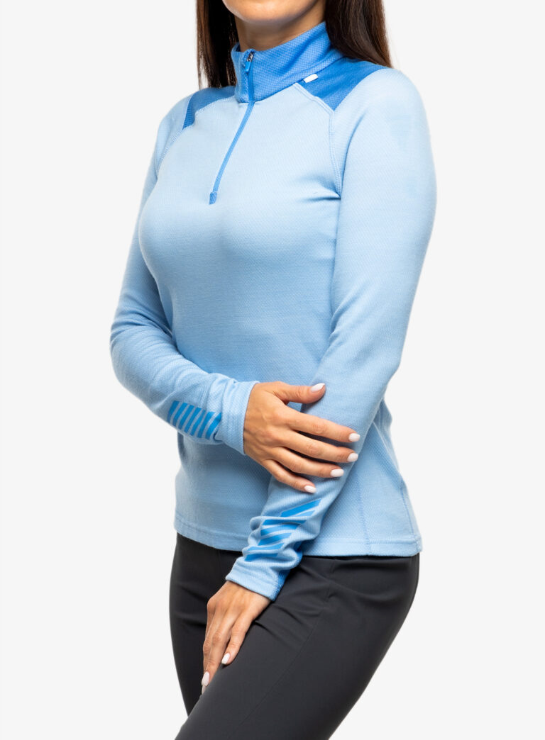 Cumpăra Bluza de corp femei Helly Hansen LIFA Merino Midweight 1/2 Zip - bright blue