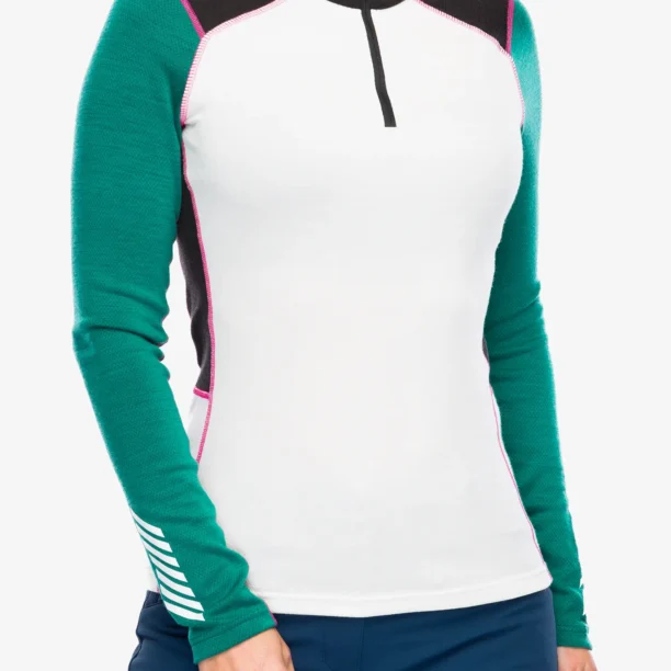 Bluza de corp femei Helly Hansen LIFA Merino Midweight 1/2 Zip - emerald preţ