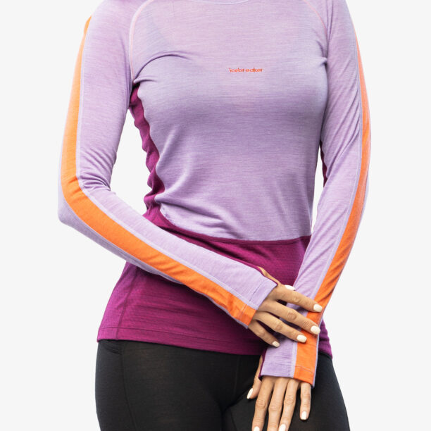 Cumpăra Bluza de corp femei Icebreaker 125 ZoneKnit LS Crewe - purple