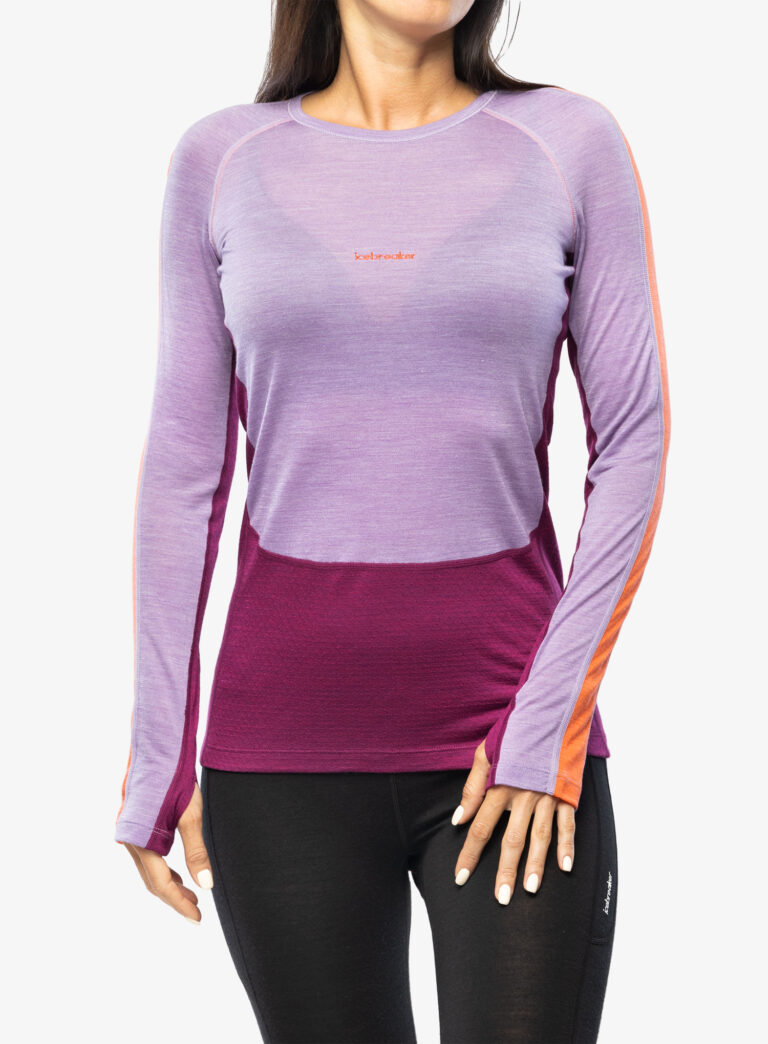 Bluza de corp femei Icebreaker 125 ZoneKnit LS Crewe - purple